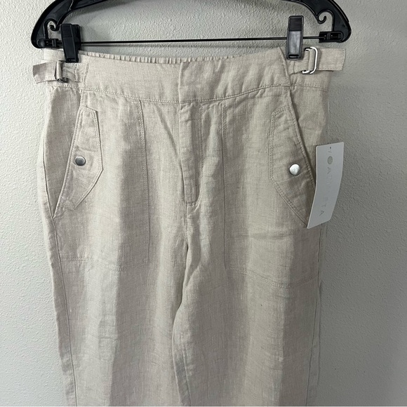 New Athleta Voyager Linen Pant Undyed Beige NWT Casual Beachy Coastal Women’s 8 - Picture 5 of 14